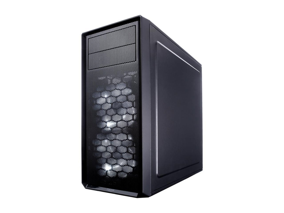 Internal view of Fractal Design Focus G chassis showing motherboard tray