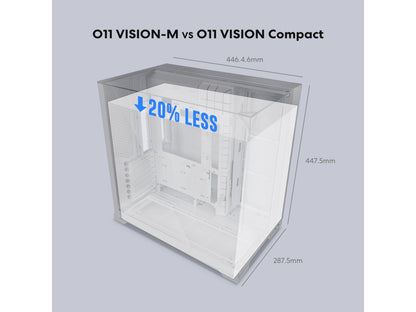 Lian Li O11VMW fan angle view showing white frame details