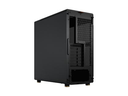 Rear and side profile of the Fractal Design North Charcoal Black mid-tower PC case