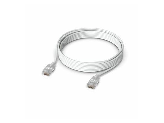 Pack of 30 white Ubiquiti UACC-Cable-Patch-EL-5M-W 5m Ethernet patch cables for 2.5 GbE and PoE++ networks