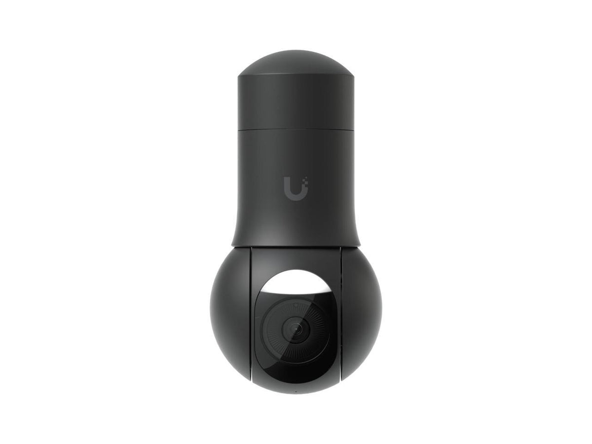 Front view of the compact black Ubiquiti UniFi G5 4MP outdoor surveillance camera