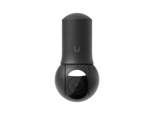 Front view of the compact black Ubiquiti UniFi G5 4MP outdoor surveillance camera