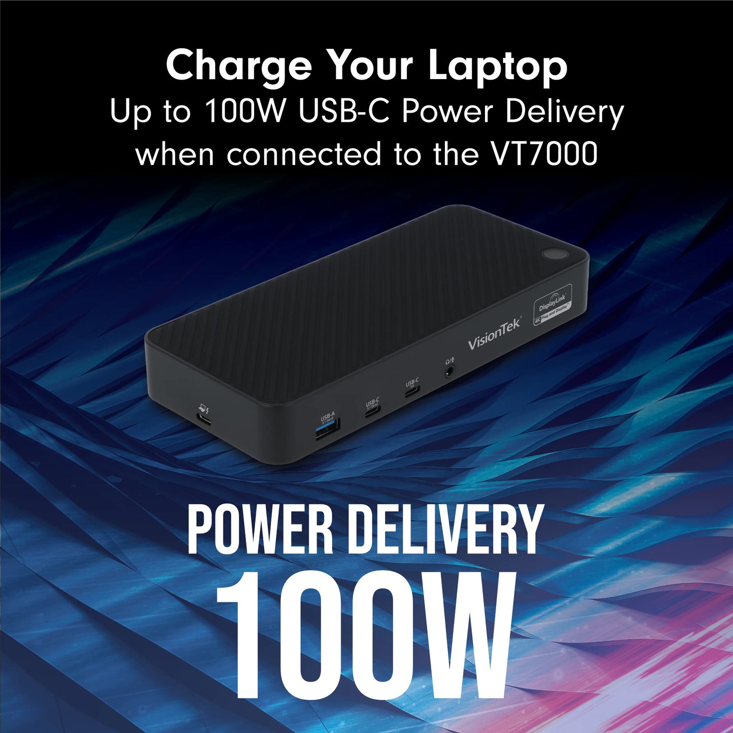 VisionTek VT7000 Universal USB-C Docking Station 3X 4K Displays with 100W Power