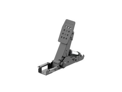 Side angle view of Moza SRP2 load cell clutch pedal with mounting brackets