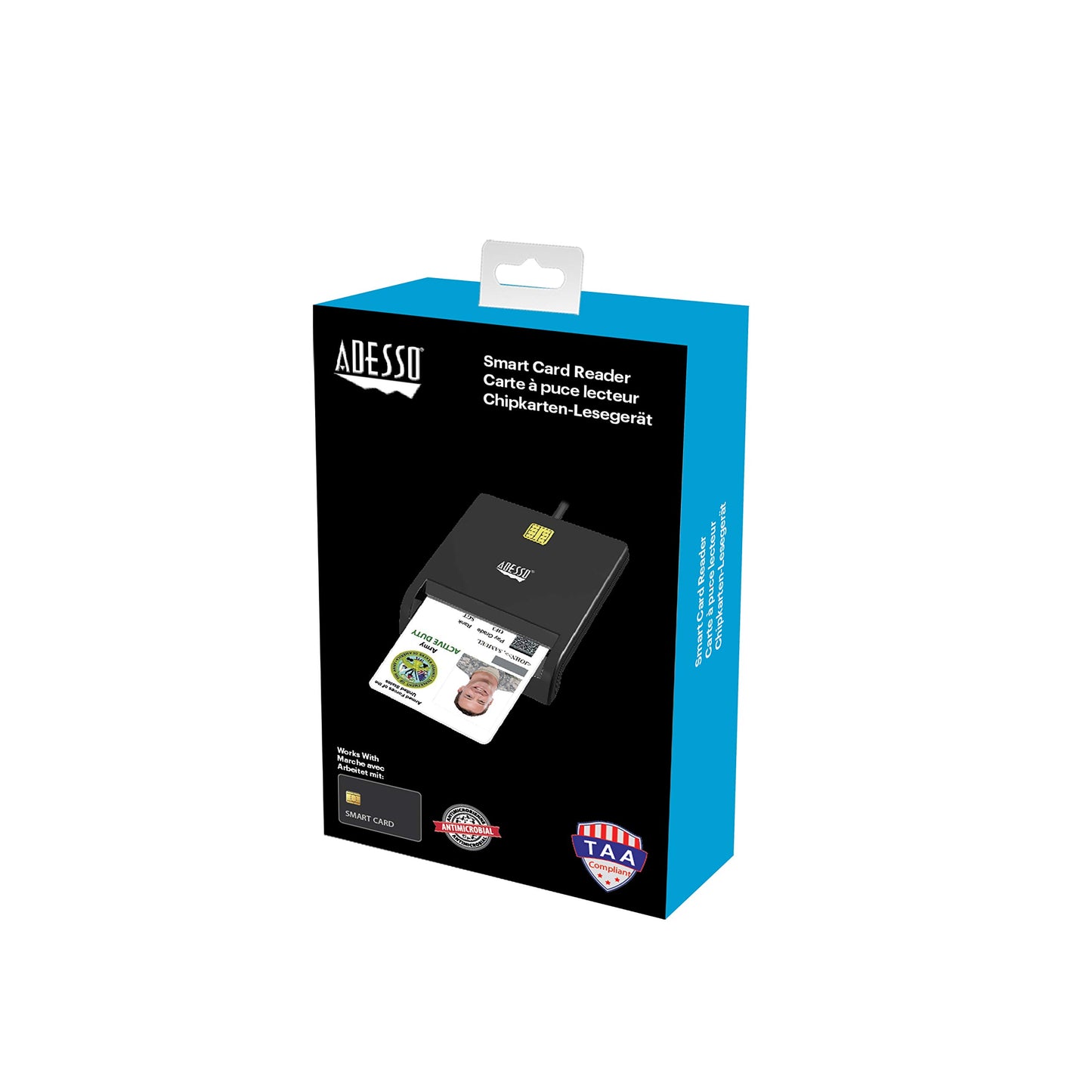 ADESSO SCR-100 ADESSO TAA CAC USB SMART CARD READER, WORKS FOR WINDOWS AND MAC