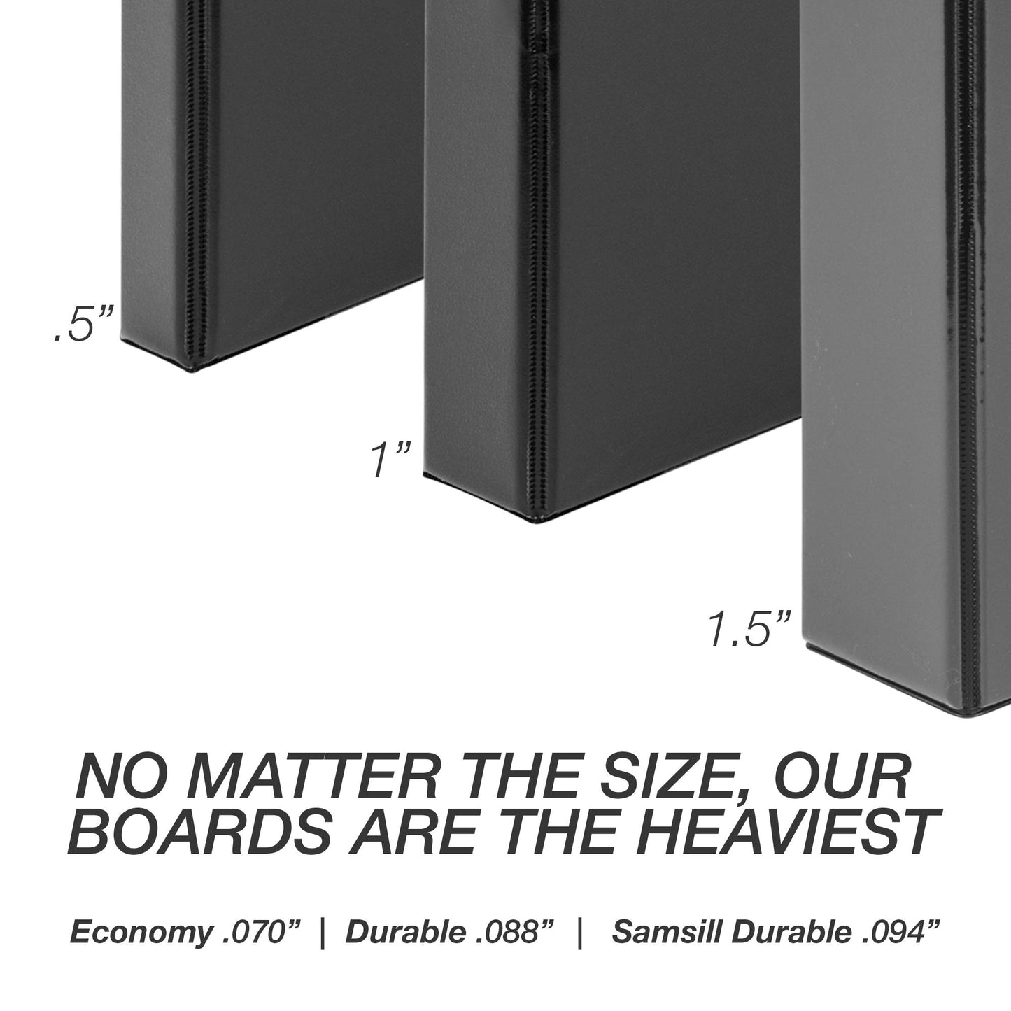 Samsill Durable 1" 3-Ring View Binders Black (S88430)