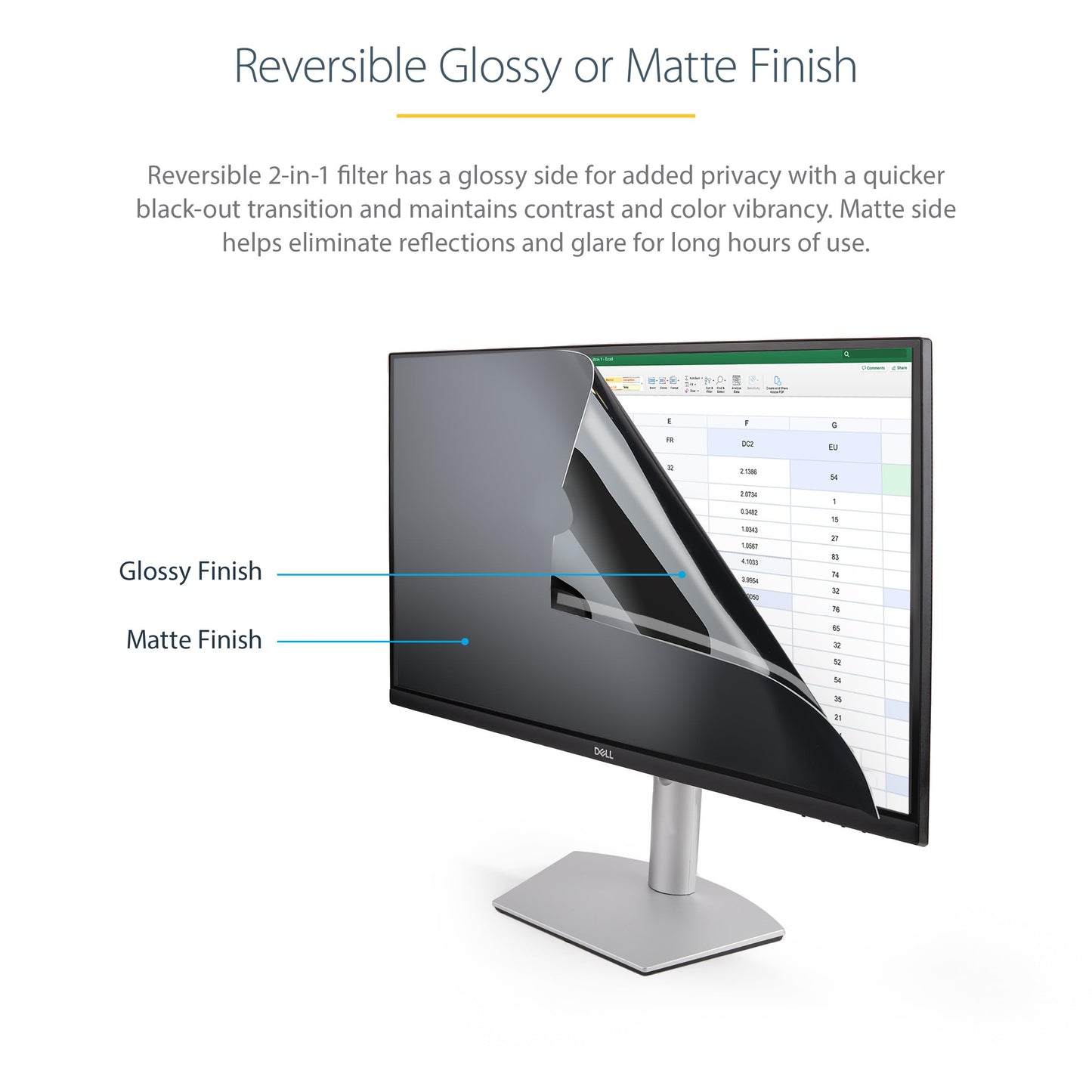 23" Monitor Privacy Screen - Universal - Matte Or Glossy - 16:9 Aspect Ratio -