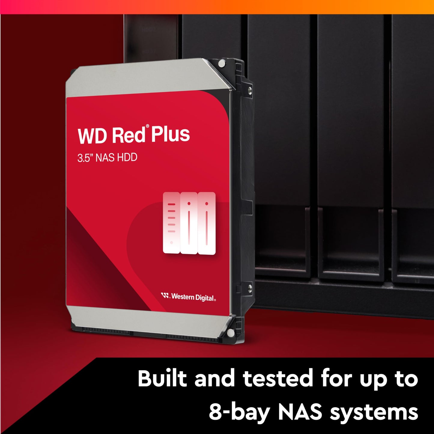 WD Red Plus 2TB NAS Hard Disk Drive - 5400 RPM Class SATA 6Gb/s, CMR, 64MB