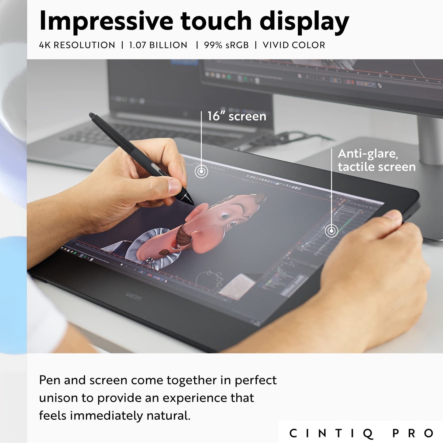 Wacom Cintiq Pro 16 Creative Pen and Touch Display(2021 version): 4K graphic