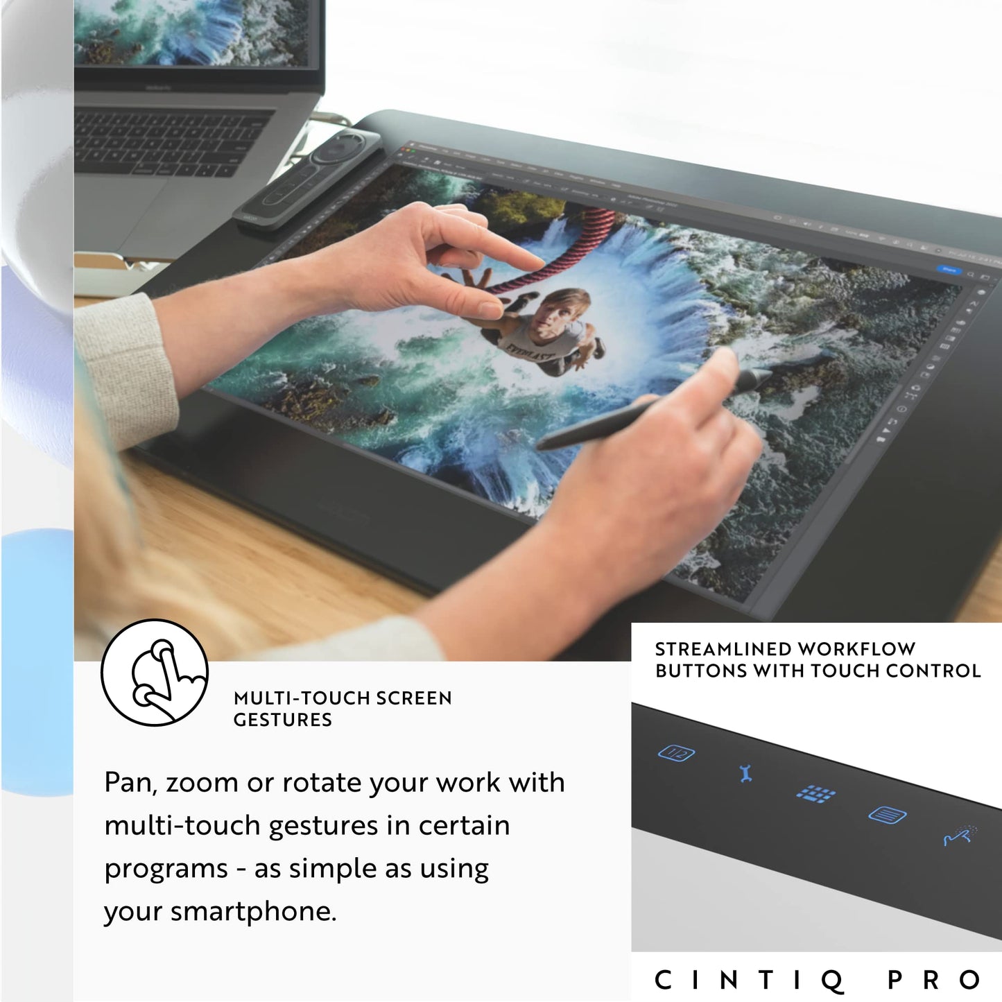 Wacom Cintiq Pro 24 Creative Pen and Touch Display - 4K Graphic Drawing Monitor