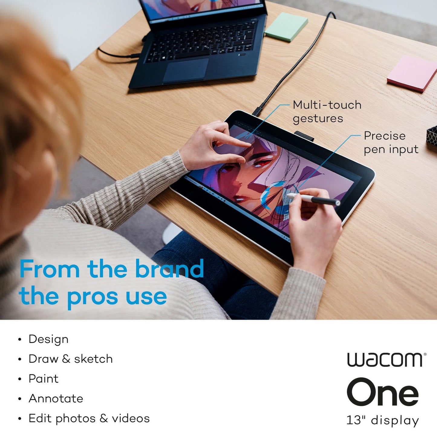 Wacom One Pen/Touch Display 13T USB-C Gen 2023 (DTH134W0A)