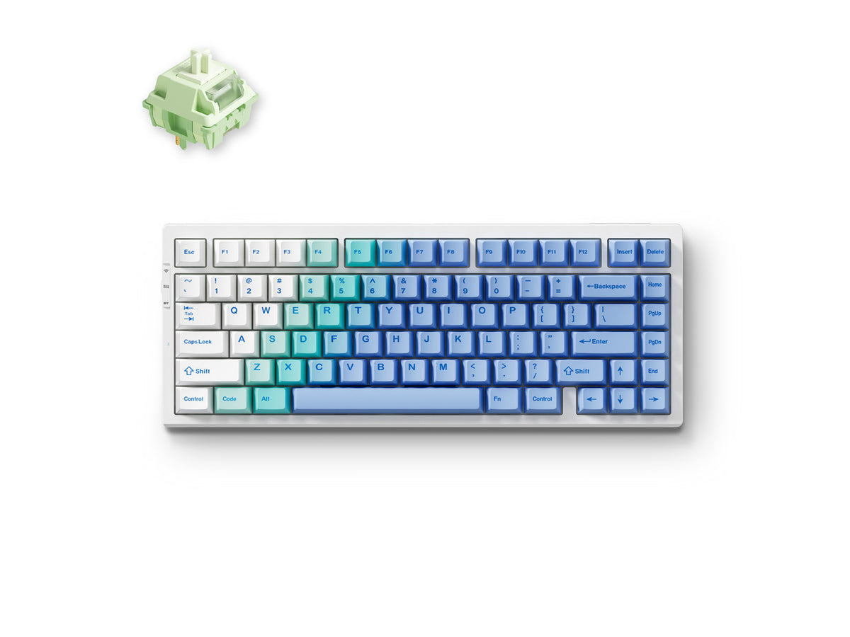 MCHOSE G75 PRO 75% wireless mechanical keyboard in Arctic Snow V2 finish showing top-down view