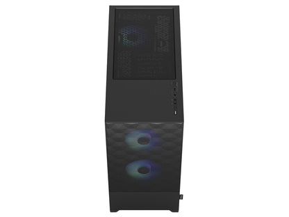 Rear and connectivity view of Fractal Design Pop Air RGB black case