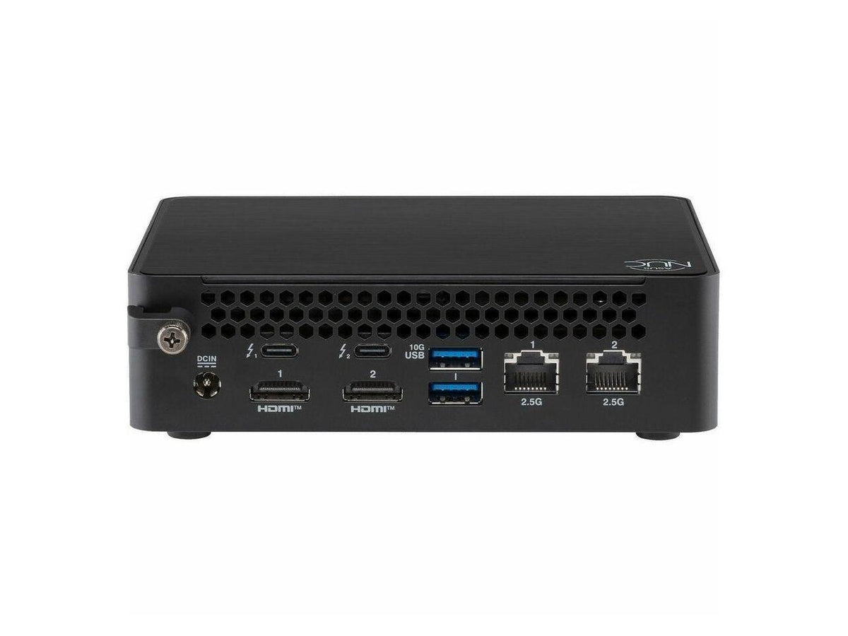 Top-open ASUS NUC 16 Pro barebone mini PC exposing motherboard, DDR5 SO-DIMM slots and M.2 NVMe bays