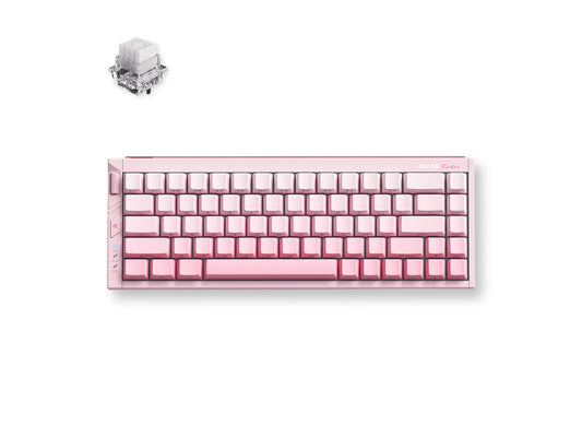 Front view of the MCHOSE Ace 68 Turbo mechanical keyboard in Peach Pink