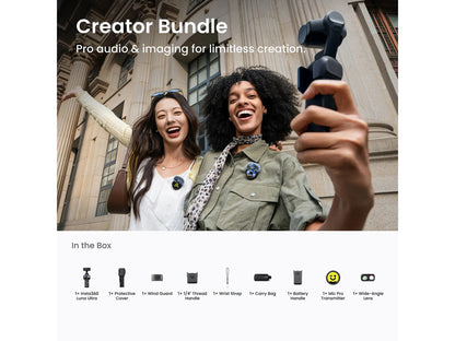 Close up of the Insta360 Luna Ultra Creator Bundle accessory kit