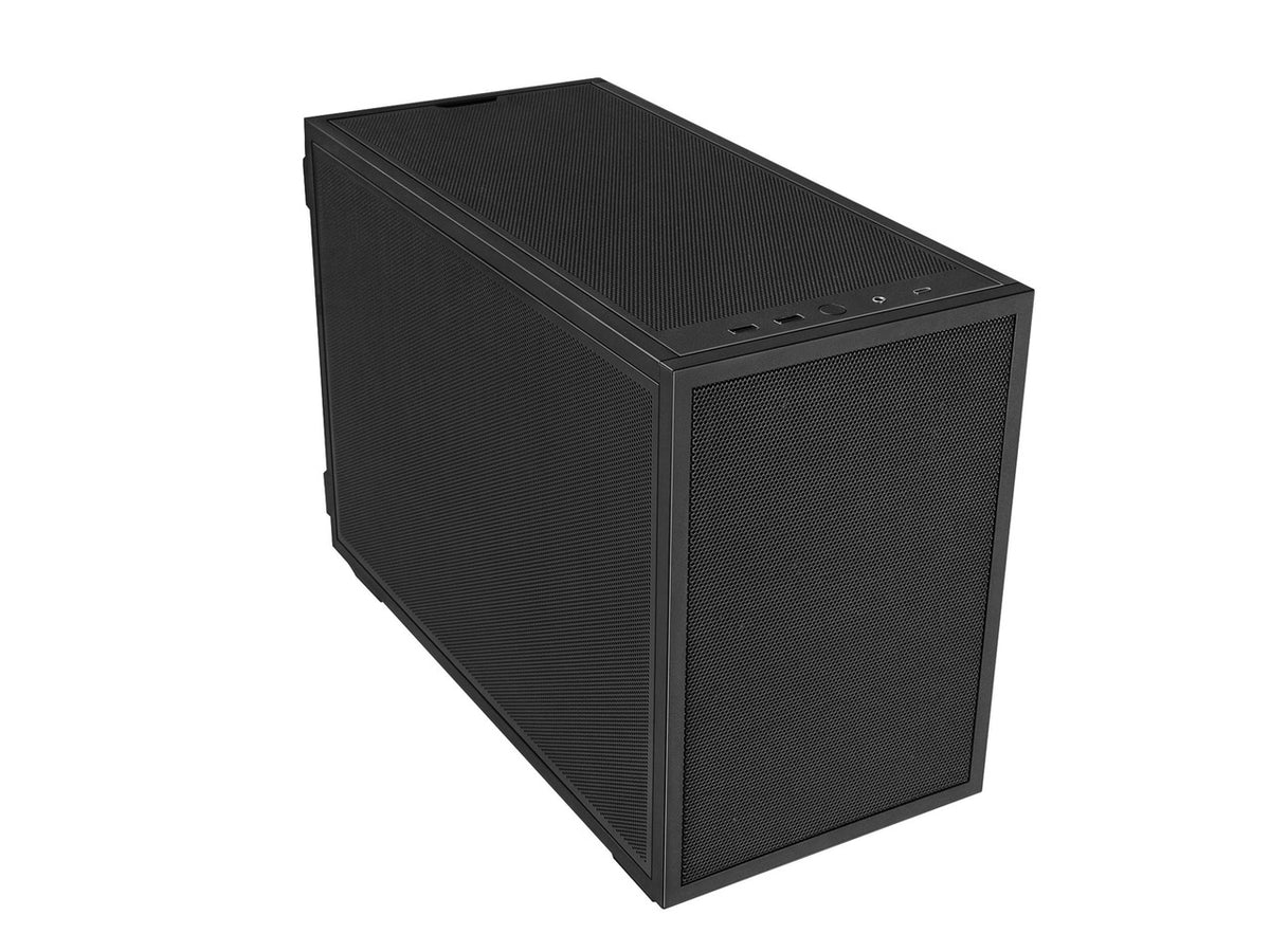 B4-mATX 21.3L PC case in black mesh shown from a front angle