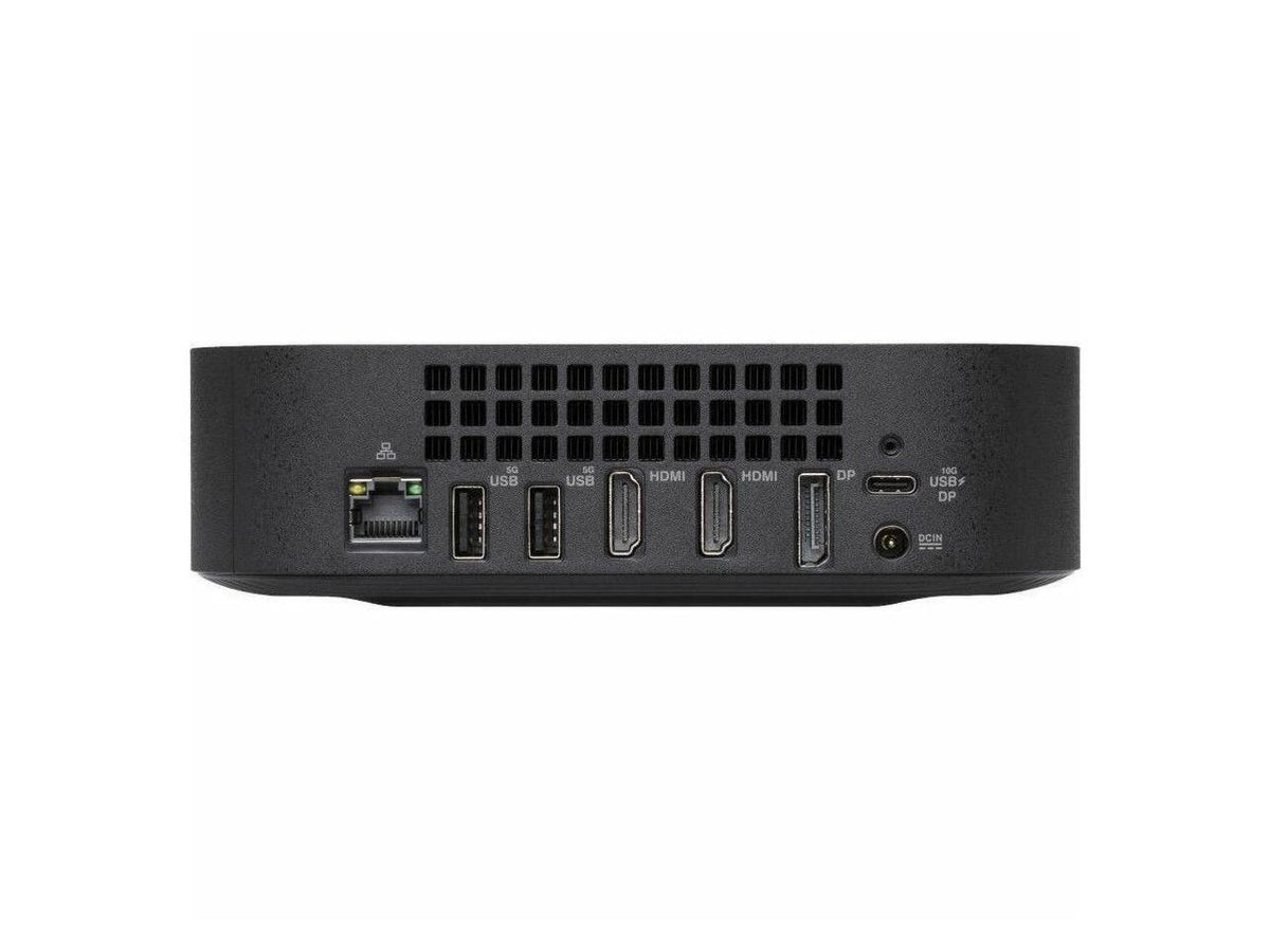 ASUS CHROMEBOX5a SC081UNENT angled view showing vents and front USB-C port, compact ChromeOS mini PC