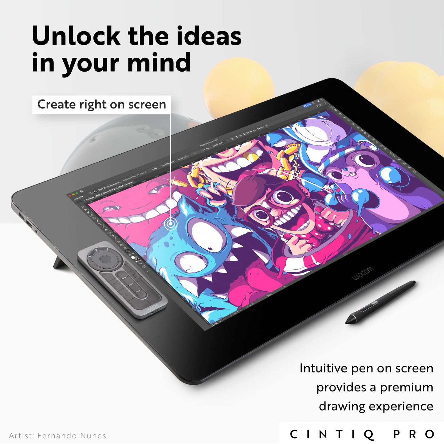 Wacom Cintiq Pro 24 Creative Pen and Touch Display - 4K Graphic Drawing Monitor