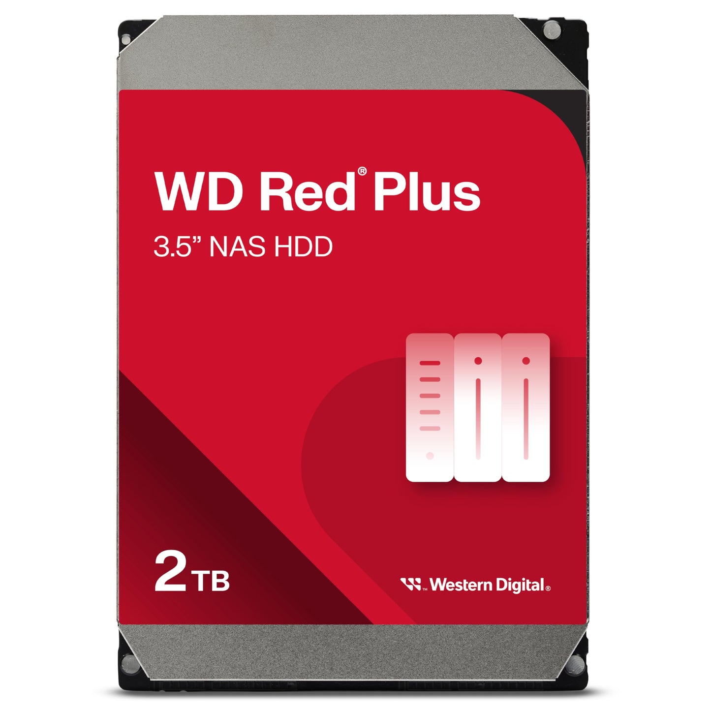 WD Red Plus 2TB NAS Hard Disk Drive - 5400 RPM Class SATA 6Gb/s, CMR, 64MB