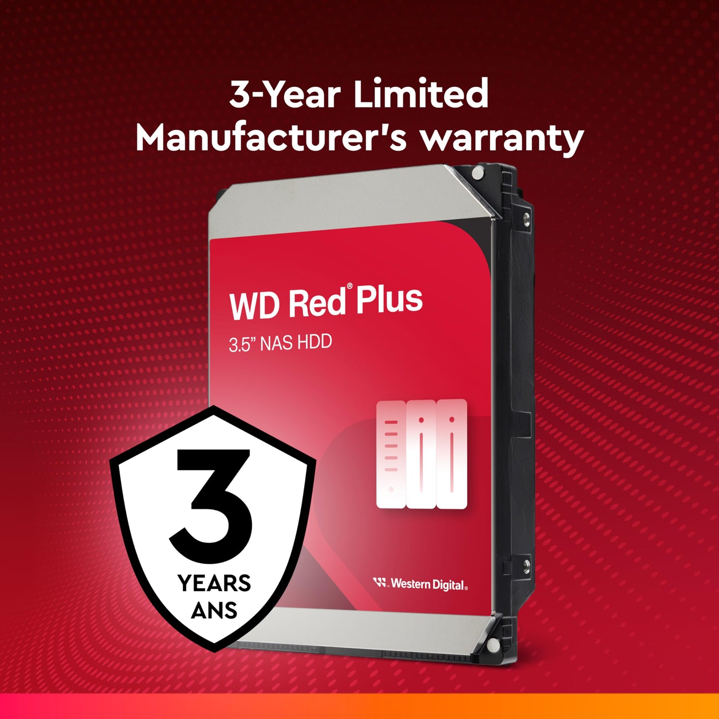 WD Red Plus 2TB NAS Hard Disk Drive - 5400 RPM Class SATA 6Gb/s, CMR, 64MB