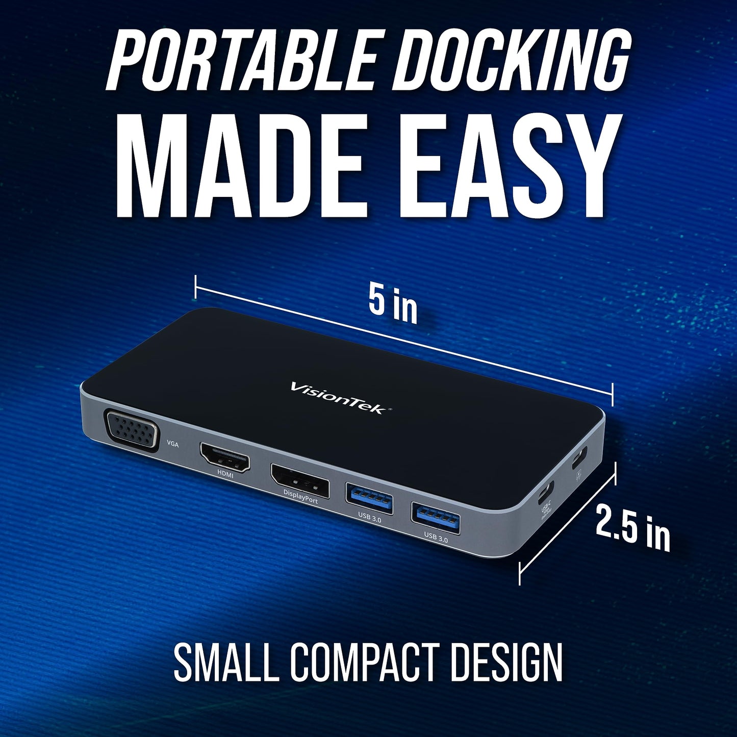 VisionTek VT210 Dual Display USB-C Docking Station with Power Passthrough ???