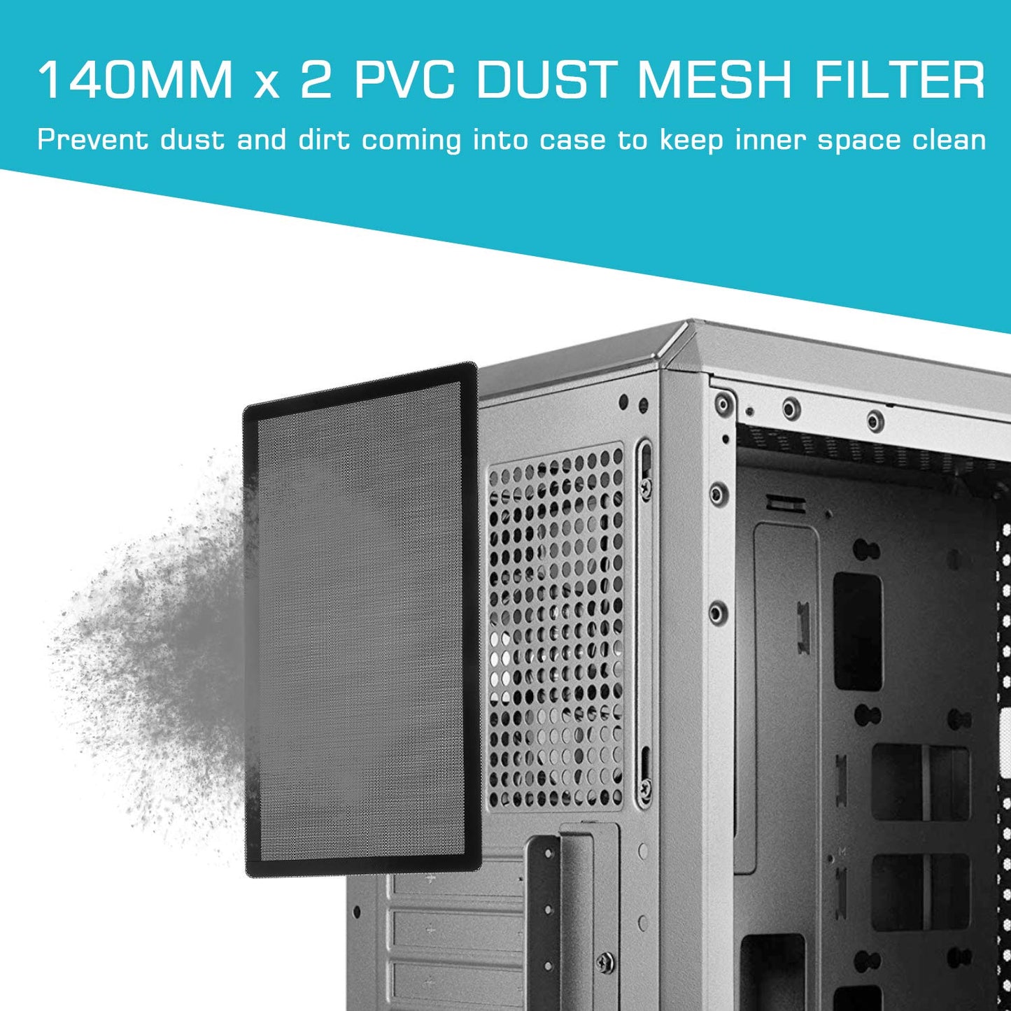 287mm 140mm x 2 PC Fan Dust Mesh Filter PVC Computer PC Case Dust Proof Filter