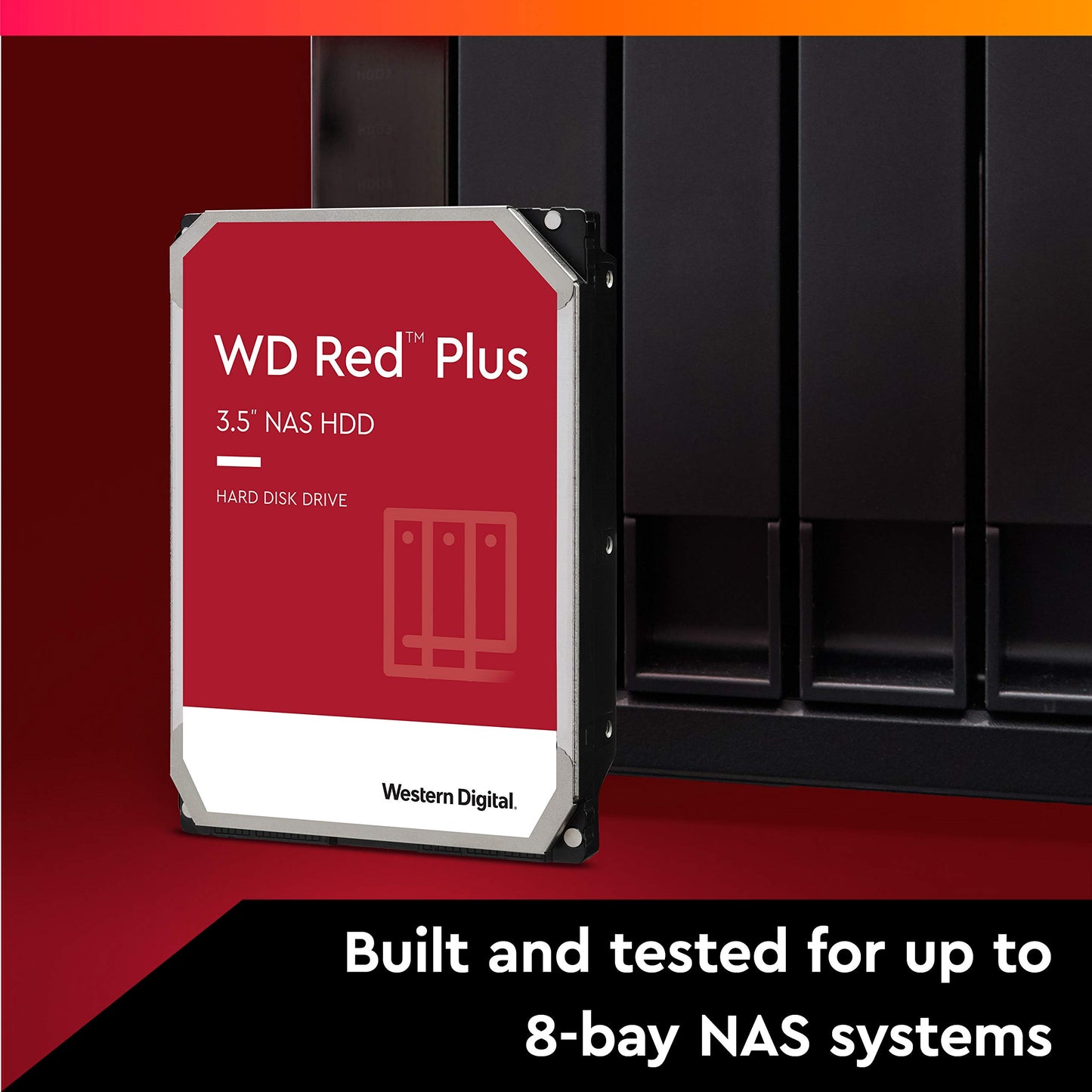 WD Red Plus 2TB NAS Hard Disk Drive - 5400 RPM Class SATA 6Gb/s, CMR, 64MB