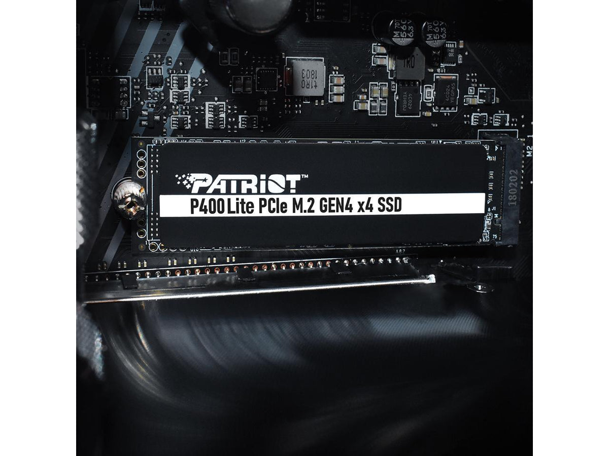 Patriot P400 Lite 4TB M.2 NVMe SSD ready for installation into a motherboard M.2 slot