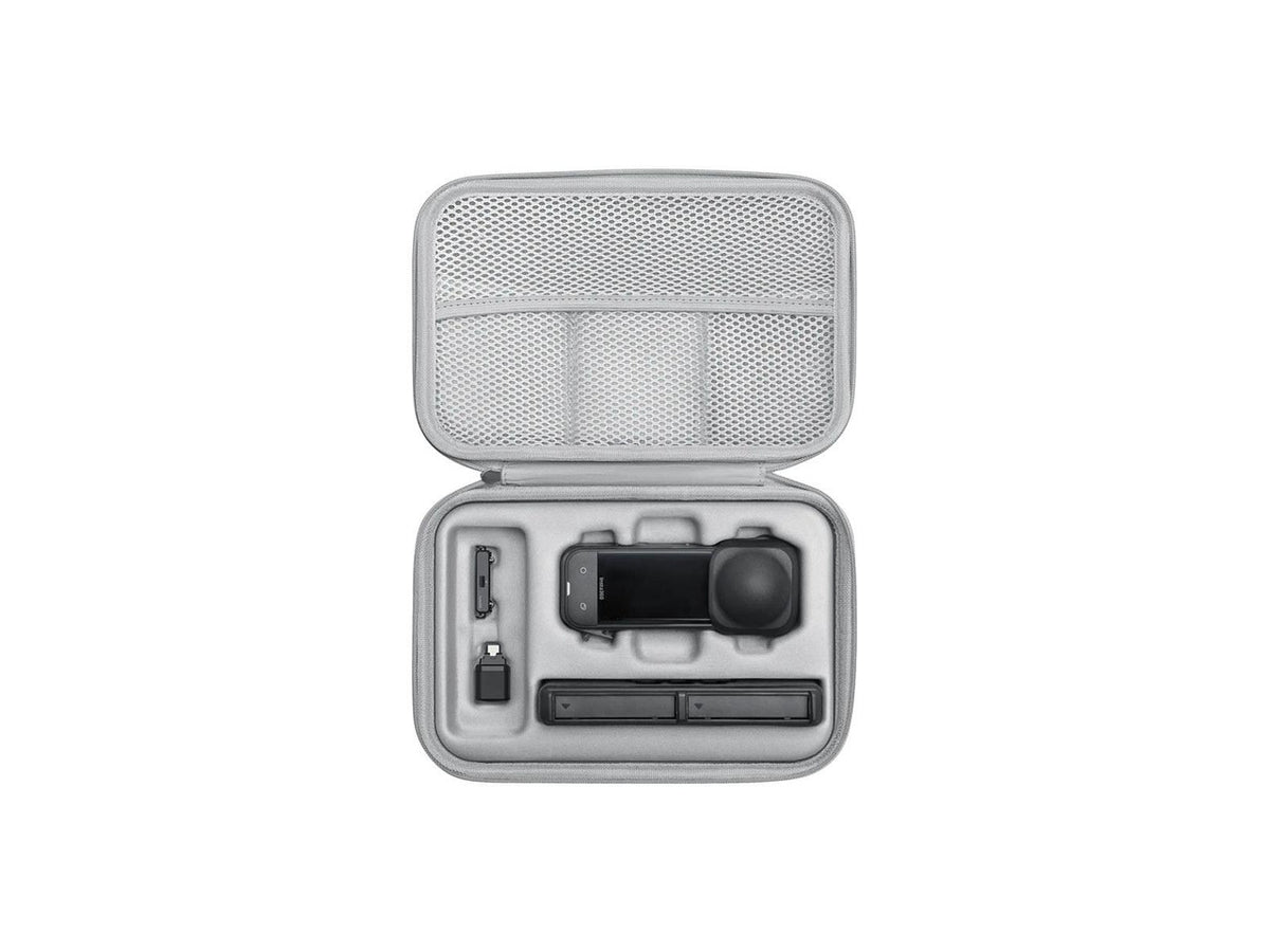 Interior view of the Insta360 CINSBAMC case showing organizational compartments