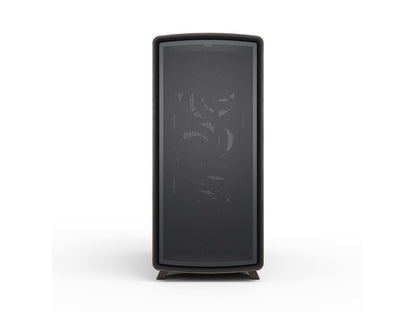 Side view showing tempered glass panel on Fractal Design case