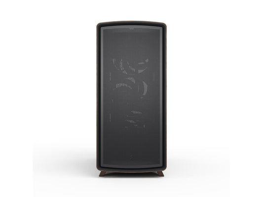 Side view showing tempered glass panel on Fractal Design case