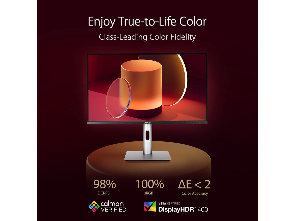 Angled side profile of the ASUS TAA compliant professional 4K display