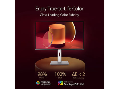 Angled side profile of the ASUS TAA compliant professional 4K display
