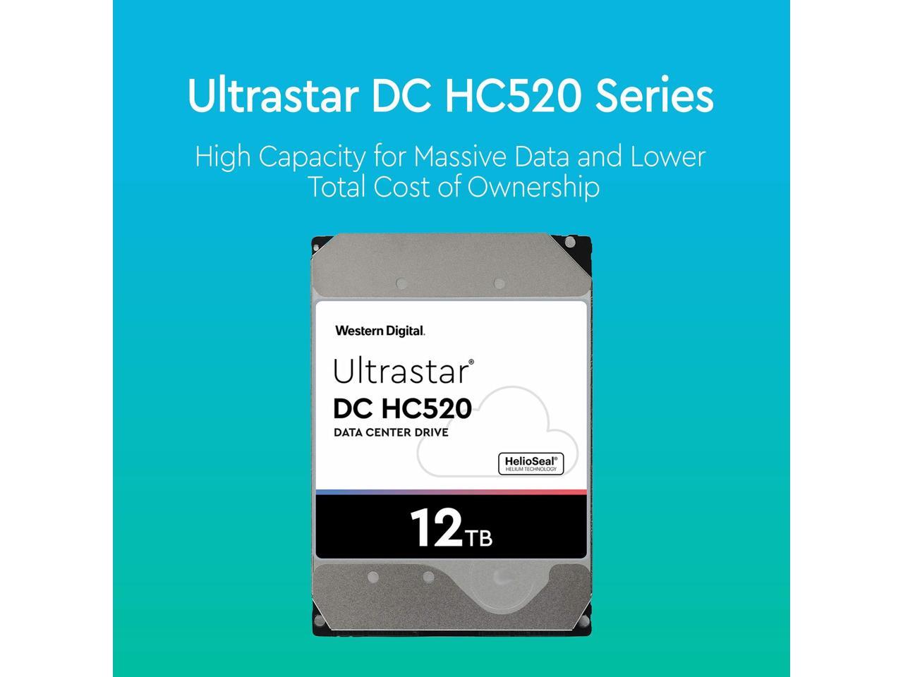 WD Ultrastar DC HC520 12TB Hard Drive 3.5" Internal 256MB SATA 7200 RPM 512E