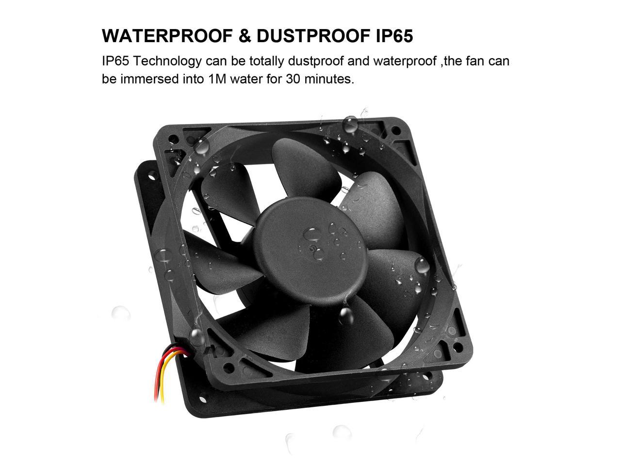 120mm 12V Seal IP65 Waterproof Fan High Speed 12V DC 120mm 3 Pin Ventilation