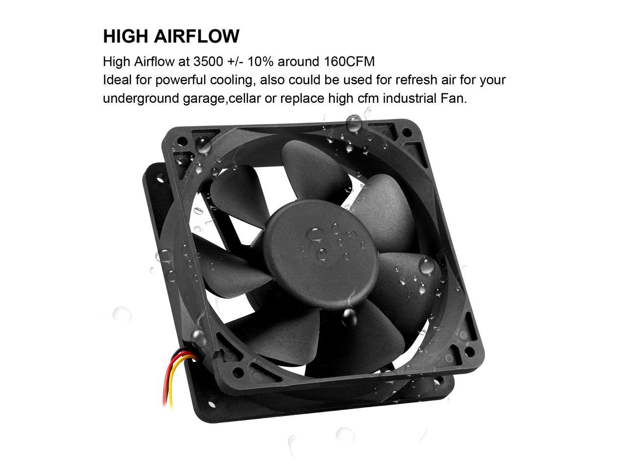 120mm 12V Seal IP65 Waterproof Fan High Speed 12V DC 120mm 3 Pin Ventilation