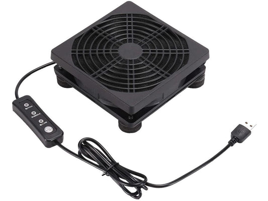 120mm 5V USB Powered PC Router Fan with Speed Controller High Airflow USB Cooling Fan for Router Modem Receiver DVR Playstation TV Box and Other Electronics