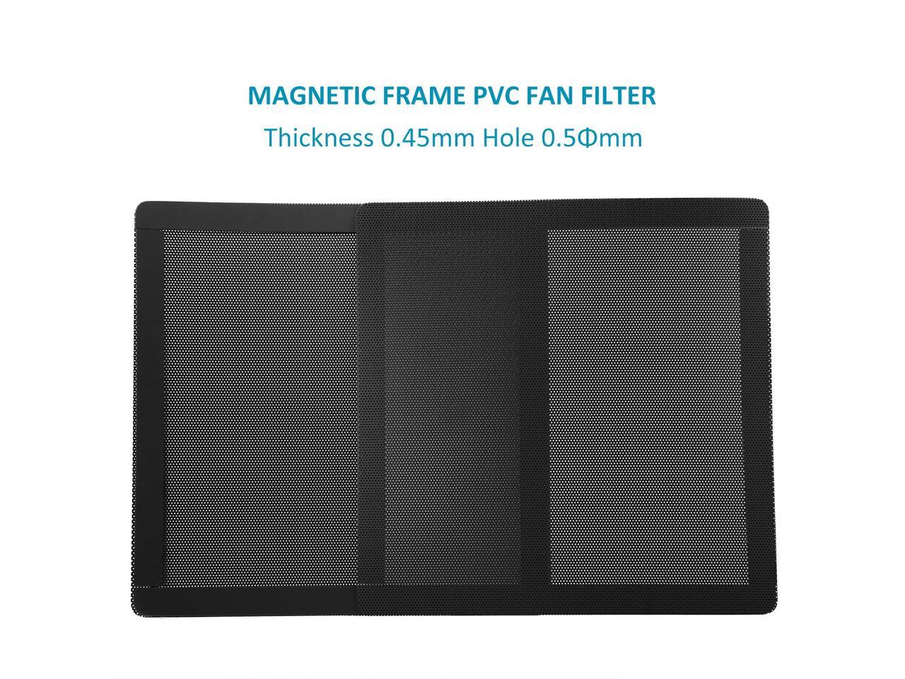 120mm Fan Dust Filter Mesh 4.72inch Magnetic Frame PVC PC Computer Case Fan Dust Mesh Cover Grills Black 5-Pack