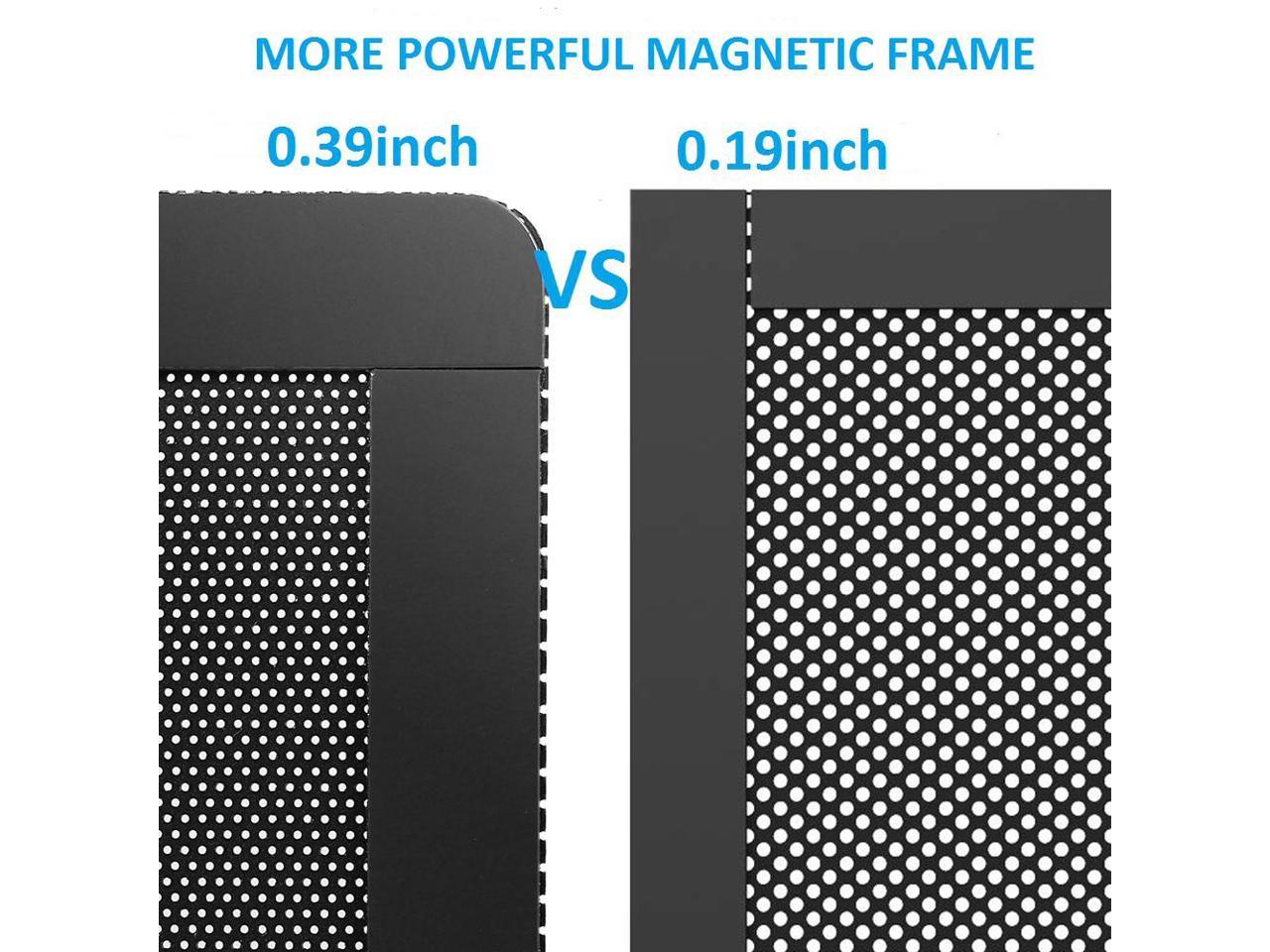 120mm Fan Dust Filter Mesh 4.72inch Magnetic Frame PVC PC Computer Case Fan Dust Mesh Cover Grills Black 5-Pack