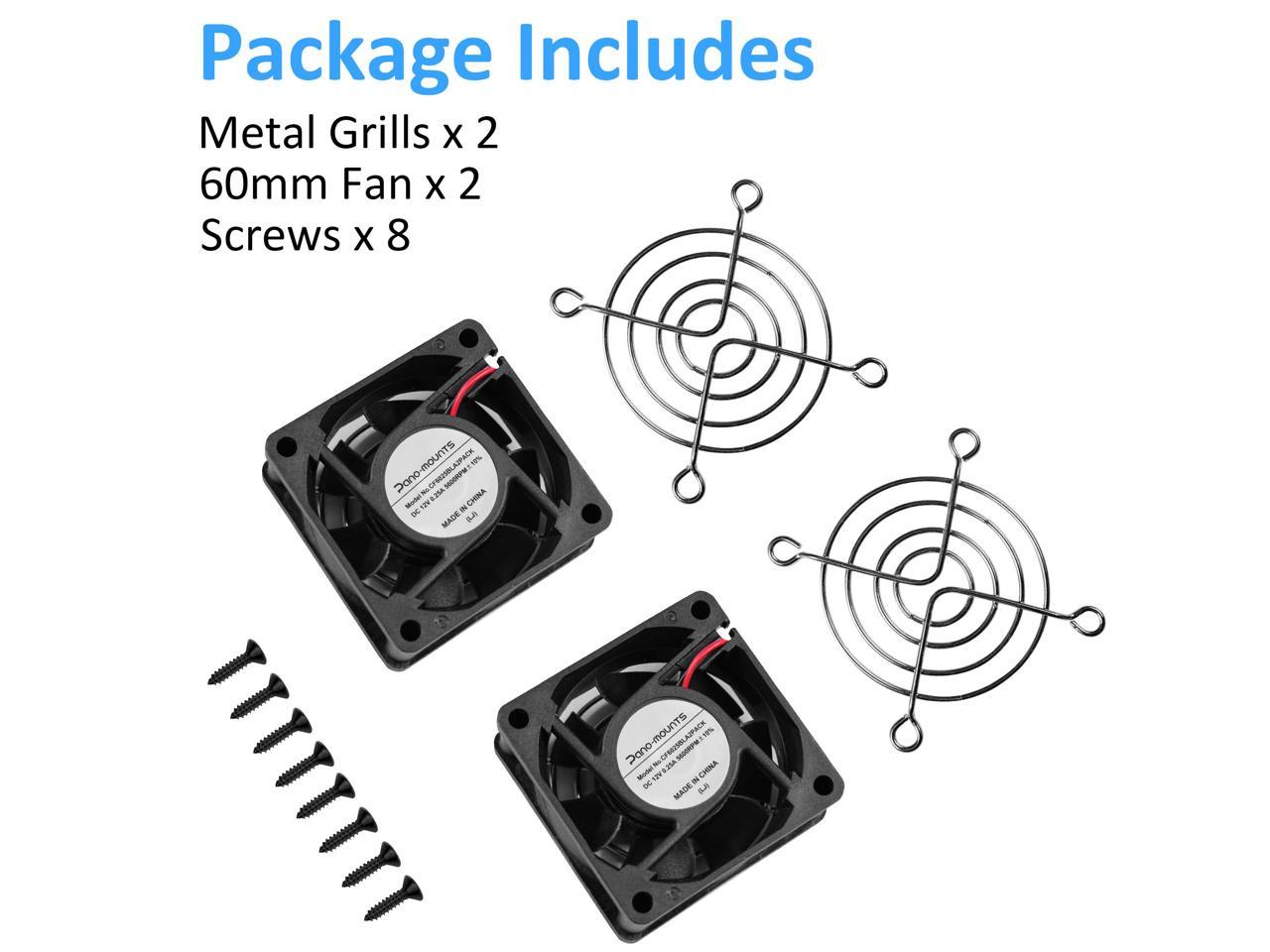 60mm 12V DC Cooling Fan High Airflow 60mmx25mm 12V 2Pin Amp Fans for Car Audio