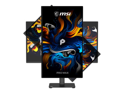 Side profile showing ultra-thin OLED panel design of MSI monitor