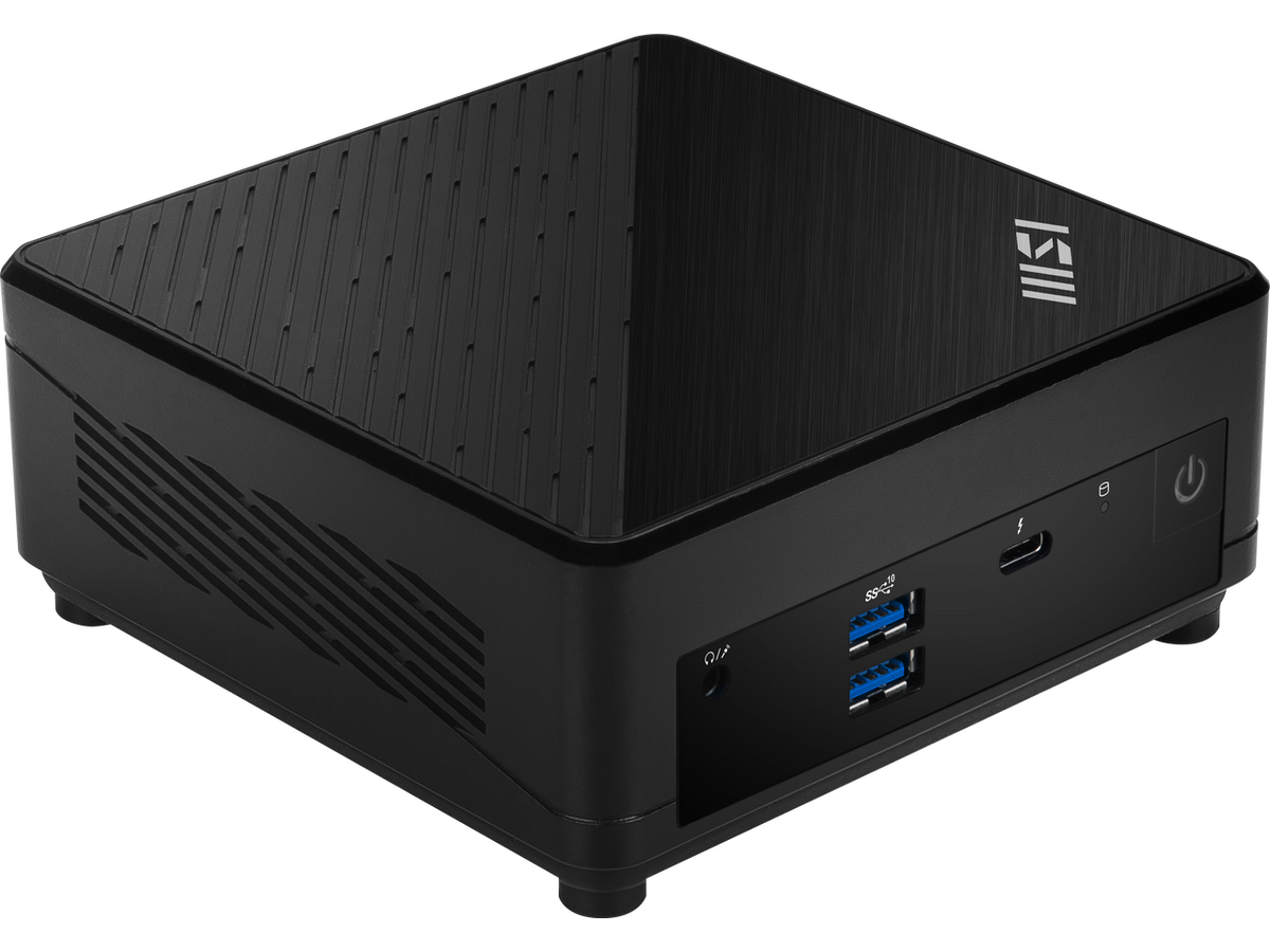 Top-down view showing the MSI branding on the Cubi 5 chassis