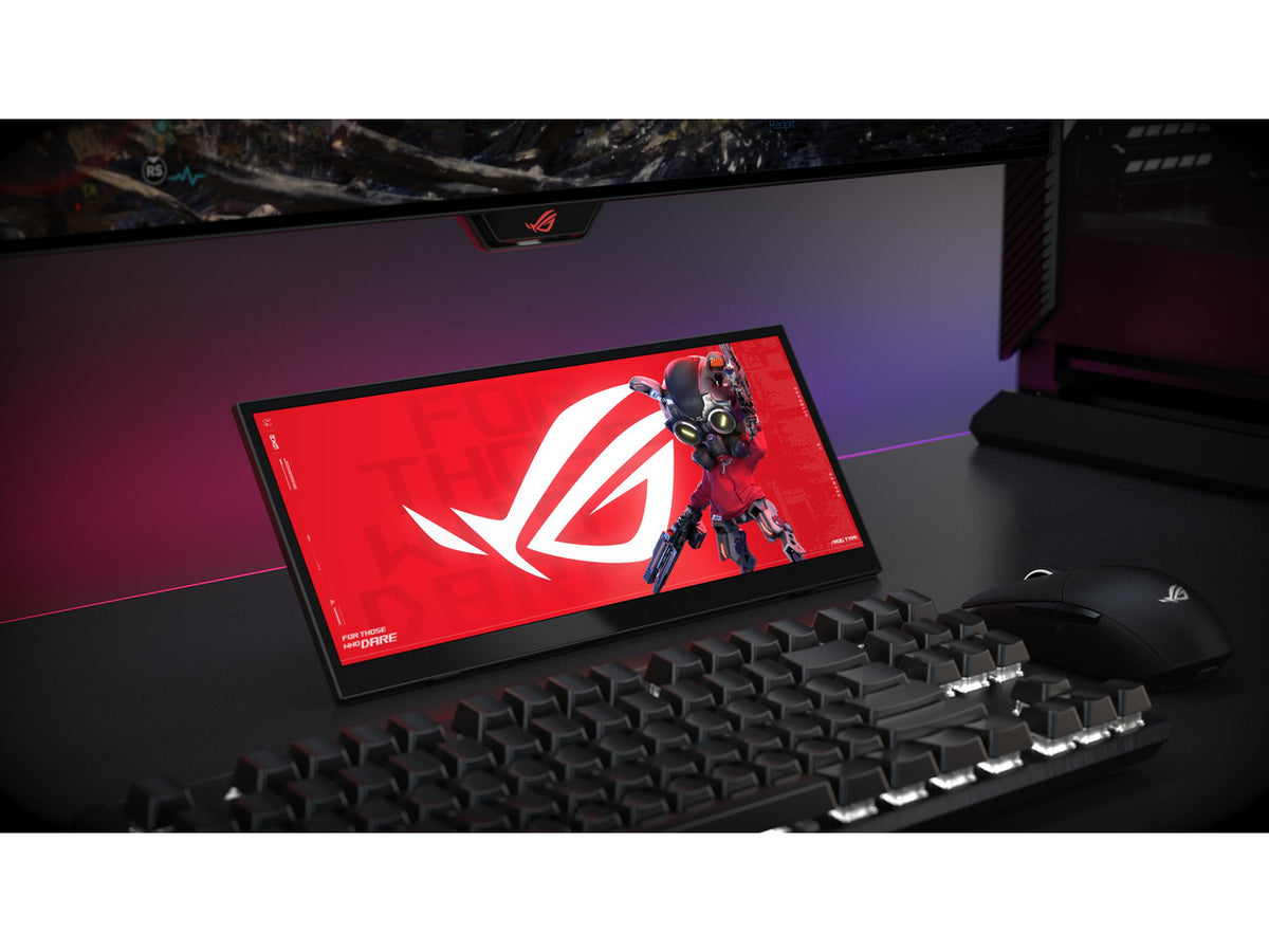 Asus ROG Strix XG129C monitor connected to a laptop as a secondary display
