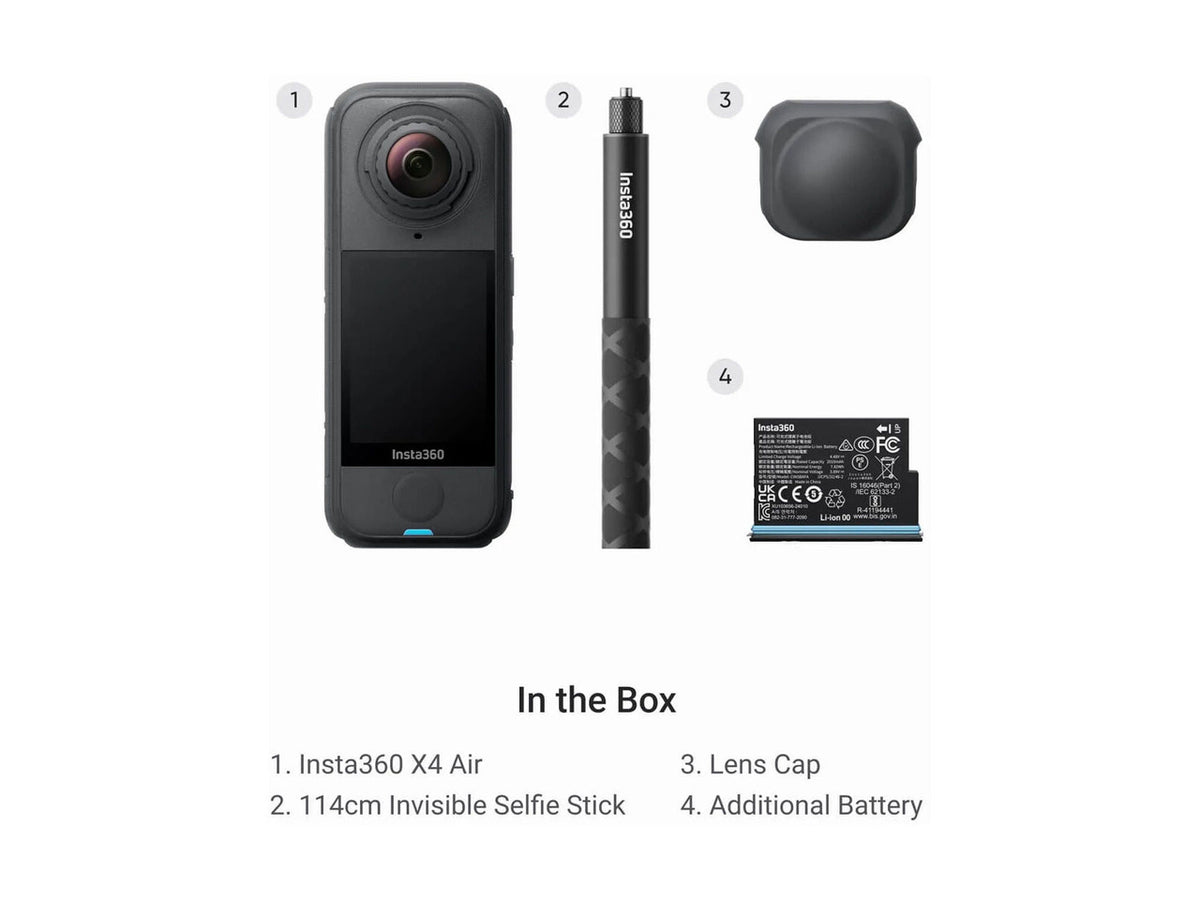 Insta360 X4 Air Starter Bundle camera and included accessories