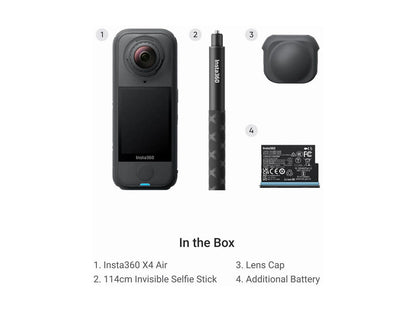 Insta360 X4 Air Starter Bundle camera and included accessories