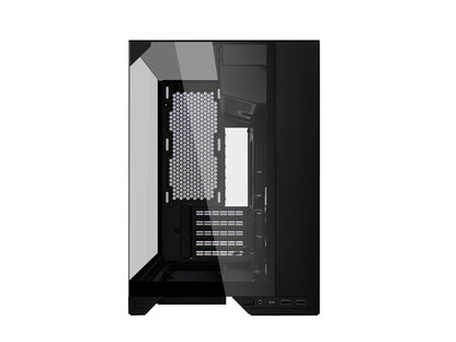 Interior view of the Lian-Li O11 Vision-M Micro-ATX computer case layout
