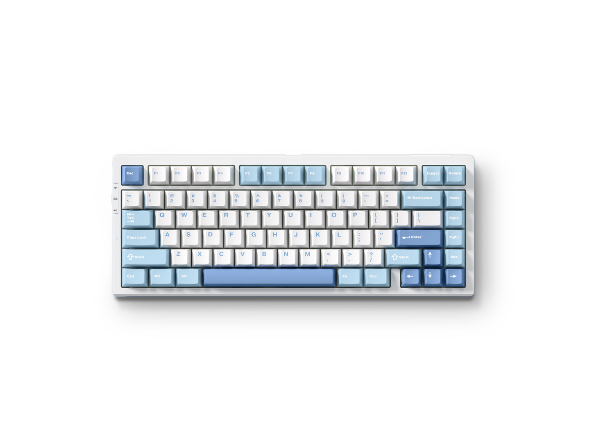 MCHOSE G75 Pro mechanical keyboard in Blue/Cabbage Tofu colorway top view