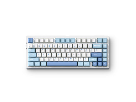 MCHOSE G75 Pro mechanical keyboard in Blue/Cabbage Tofu colorway top view
