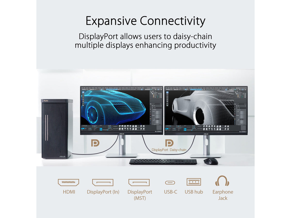 Close up of ASUS PA329CRV-P monitor stand and adjustable ergonomic base